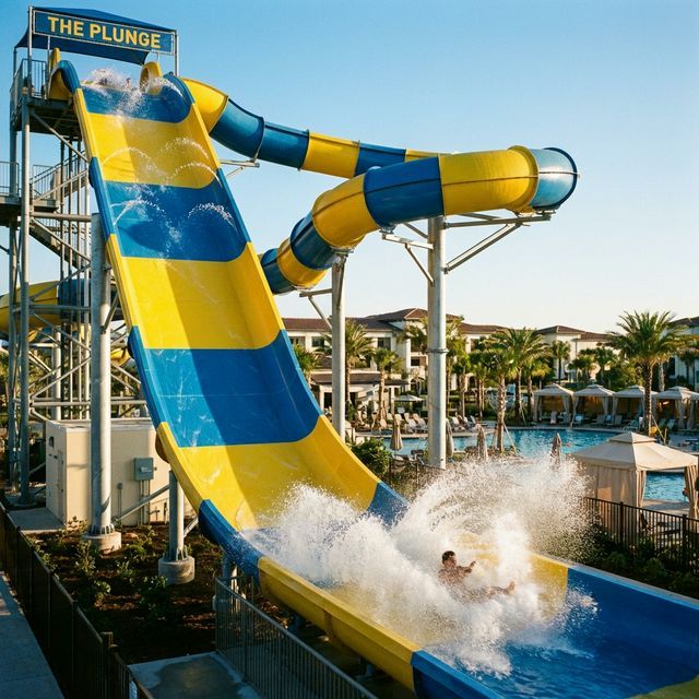 High speed water slide plunge